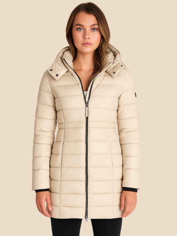 Giacca a vento da donna imbottita di alta qualità-Women's Jacket-Marcavelli-Avorio-S-Marcavelli