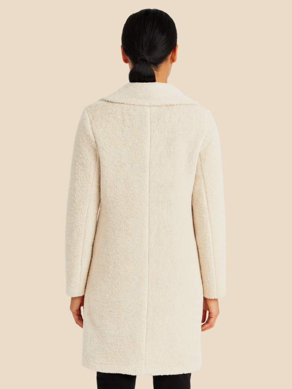 Giacca lunga in pile teddy per donna-Women's Coat-Marcavelli-Marcavelli