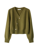 Cardigan Confortevole per Donne-Women's Sweater-Marcavelli-Verde-S-Marcavelli